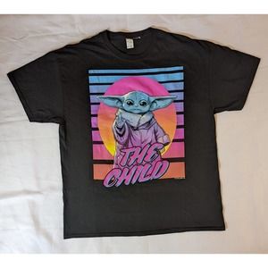 Star Wars The Mandalorian Tee Size XL BABY YODA POP ART T-Shirt